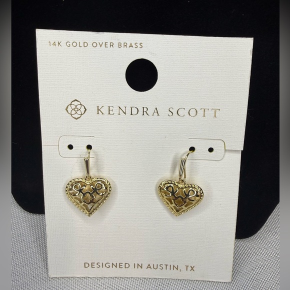 Kendra Scott Jewelry - Kendra Scott Gold Heart Drop Earrings - NWT!